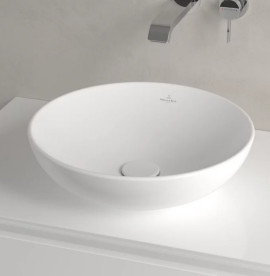 Раковина Villeroy & Boch Loop & Friends ⌀42 см без переливу TitanCeram CeramicPlus кам'яний білий 4A4601RW