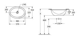 Раковина Villeroy & Boch Loop & Friends 48,5х32,5 см з переливом TitanCeram білий альпійський 4A540001