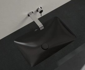 Раковина Villeroy&Boch Loop&Friends 54х34 см з переливом TitanCeram CeramicPlus Ebony (чорний матовий) 4A5700S5