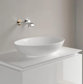 Раковина Villeroy & Boch Loop & Friends 56х38 см с переливом TitanCeram CeramicPlus каменный белый 4A4700RW