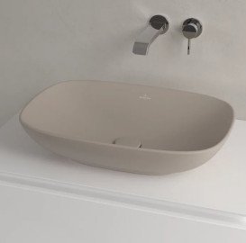 Раковина Villeroy & Boch Loop & Friends 56х38 см с переливом TitanCeram CeramicPlus миндаль 4A4900AM