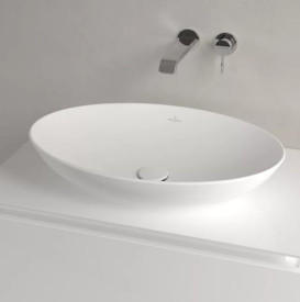 Раковина Villeroy & Boch Loop & Friends 62х42 см с переливом TitanCeram CeramicPlus каменный белый 4A4800RW