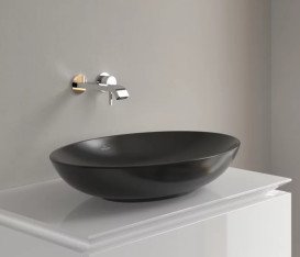 Раковина Villeroy & Boch Loop & Friends 62х42 см з переливом TitanCeram CeramicPlus Ebony (чорний матовий) 4A4800S5