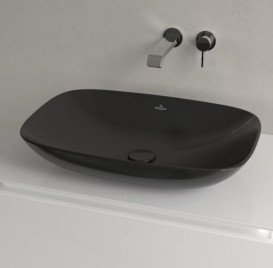 Раковина Villeroy & Boch Loop & Friends 62х42 см без переливу TitanCeram CeramicPlus Ebony (чорний матовий) 4A5001S5