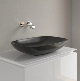 Раковина Villeroy & Boch Loop & Friends 62х42 см без переливу TitanCeram CeramicPlus Ebony (чорний матовий) 4A5001S5