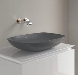 Раковина Villeroy & Boch Loop & Friends 62х42 см без переливу TitanCeram CeramicPlus графіт 4A5001i4
