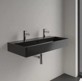 Раковина Villeroy & Boch Memento 2.0 100х47 см із переливом TitanCeram CeramicPlus Ebony (чорний матовий) 4A22A4S5