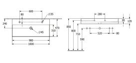 Раковина Villeroy & Boch Memento 2.0 100х47 см без перелива TitanCeram альпийский белый 4A22A101