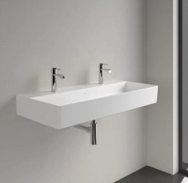 Раковина Villeroy & Boch Memento 2.0 100х47 см без перелива TitanCeram CeramicPlus каменный белый 4A22A1RW