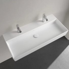 Раковина Villeroy & Boch Memento 2.0 100х47 см без перелива TitanCeram CeramicPlus каменный белый 4A22A1RW