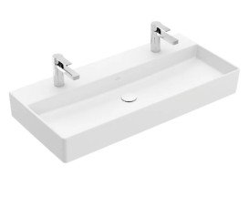 Раковина Villeroy & Boch Memento 2.0 100х47 см без переливу TitanCeram CeramicPlus кам'яний білий 4A22A1RW
