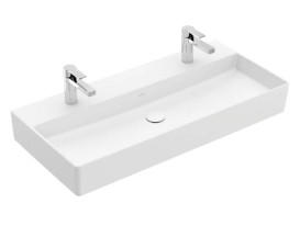 Раковина Villeroy & Boch Memento 2.0 100х47 см без перелива TitanCeram CeramicPlus каменный белый 4A22A1RW