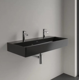Раковина Villeroy & Boch Memento 2.0 100х47 см без перелива TitanCeram CeramicPlus Ebony (черный матовый) 4A22A1S5