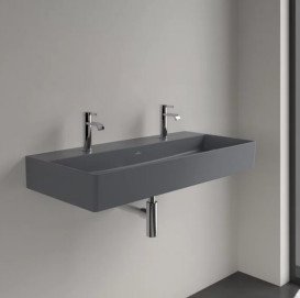 Раковина Villeroy & Boch Memento 2.0 100х47 см без переливу TitanCeram CeramicPlus графіт 4A22A1I4