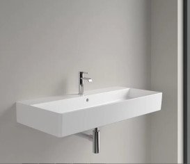 Раковина Villeroy & Boch Memento 2.0 100х47 см с переливом TitanCeram CeramicPlus каменный белый 4A22A5RW