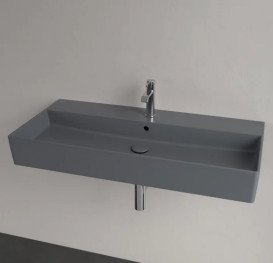 Раковина Villeroy & Boch Memento 2.0 100х47 см с переливом TitanCeram CeramicPlus графит 4A22A5I4