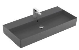 Раковина Villeroy & Boch Memento 2.0 100х47 см с переливом TitanCeram CeramicPlus графит 4A22A5I4