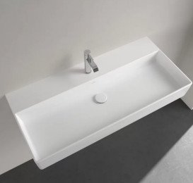 Раковина Villeroy & Boch Memento 2.0 100х47 см без перелива TitanCeram CeramicPlus каменный белый 4A22A2RW