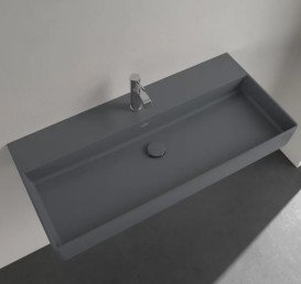 Раковина Villeroy & Boch Memento 2.0 100х47 см без перелива TitanCeram CeramicPlus графит 4A22A2I4