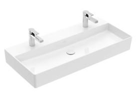 Раковина Villeroy & Boch Memento 2.0 100х47 см без перелива шлифованная TitanCeram CeramicPlus альпийский белый 4A221KR1