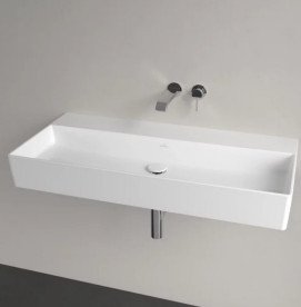 Раковина Villeroy & Boch Memento 2.0 100х47 см без перелива шлифованная TitanCeram альпийский белый 4A221F01