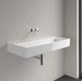 Раковина Villeroy & Boch Memento 2.0 100х47 см без перелива шлифованная TitanCeram альпийский белый 4A221F01