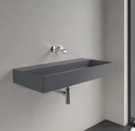 Раковина Villeroy & Boch Memento 2.0 100х47 см без перелива шлифованная TitanCeram CeramicPlus графит 4A221FI4