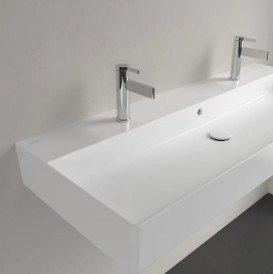 Раковина Villeroy & Boch Memento 2.0 120х47 см з переливом TitanCeram CeramicPlus кам'яний білий 4A22C4RW