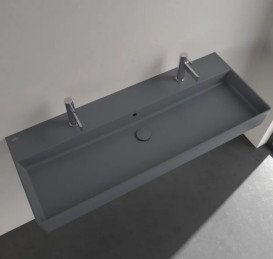 Раковина Villeroy & Boch Memento 2.0 120х47 см с переливом TitanCeram CeramicPlus графит 4A22C4I4