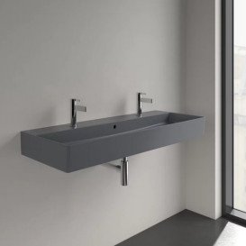 Раковина Villeroy & Boch Memento 2.0 120х47 см с переливом TitanCeram CeramicPlus графит 4A22C4I4