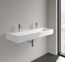 Раковина Villeroy & Boch Memento 2.0 120х47 см без перелива TitanCeram CeramicPlus альпийский белый 4A22C1R1