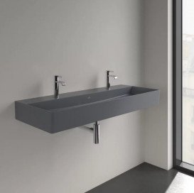 Раковина Villeroy & Boch Memento 2.0 120х47 см без перелива TitanCeram CeramicPlus графит 4A22C1I4