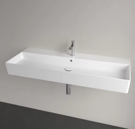 Раковина Villeroy & Boch Memento 2.0 120х47 см с переливом TitanCeram CeramicPlus каменный белый 4A22C5RW