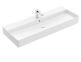 Раковина Villeroy & Boch Memento 2.0 120х47 см с переливом TitanCeram CeramicPlus каменный белый 4A22C5RW