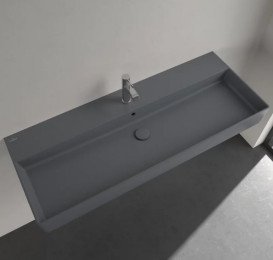Раковина Villeroy & Boch Memento 2.0 120х47 см с переливом TitanCeram CeramicPlus графит 4A22C5I4