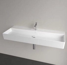 Раковина Villeroy & Boch Memento 2.0 120х47 см без перелива шлифованная TitanCeram альпийский белый 4A22CH01