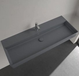 Раковина Villeroy & Boch Memento 2.0 120х47 см без переливу шліфована TitanCeram CeramicPlus графіт 4A22CHI4