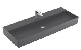Раковина Villeroy & Boch Memento 2.0 120х47 см без перелива шлифованная TitanCeram CeramicPlus графит 4A22CHI4