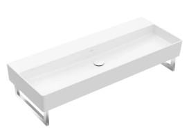 Раковина Villeroy & Boch Memento 2.0 120х47 см без перелива шлифованная TitanCeram CeramicPlus каменный белый 4A22CFRW