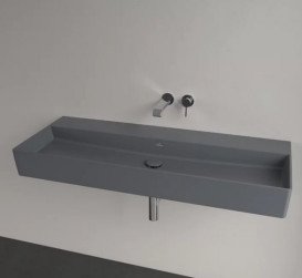 Раковина Villeroy & Boch Memento 2.0 120х47 см без перелива шлифованная TitanCeram CeramicPlus графит 4A22CFI4