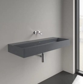 Раковина Villeroy & Boch Memento 2.0 120х47 см без перелива шлифованная TitanCeram CeramicPlus графит 4A22CFI4