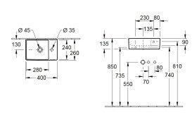 Раковина Villeroy & Boch Memento 2.0 40х26 см без перелива TitanCeram CeramicPlus каменный белый 432340RW