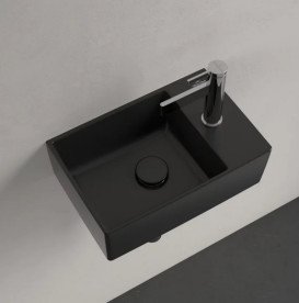 Раковина Villeroy & Boch Memento 2.0 40х26 см без перелива TitanCeram CeramicPlus Ebony (черный матовый) 432340S5