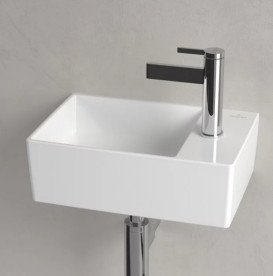 Раковина Villeroy & Boch Memento 2.0 40х26 см без перелива шлифованная TitanCeram CeramicPlus альпийский белый 43234GR1