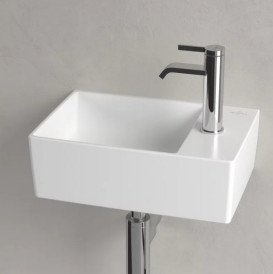 Раковина Villeroy & Boch Memento 2.0 40х26 см без перелива шлифованная TitanCeram CeramicPlus каменный белый 43234GRW