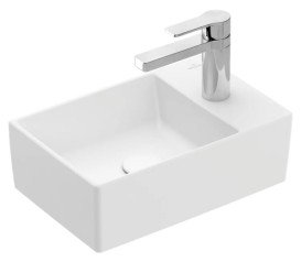 Раковина Villeroy & Boch Memento 2.0 40х26 см без перелива шлифованная TitanCeram CeramicPlus каменный белый 43234GRW