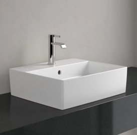 Раковина Villeroy & Boch Memento 2.0 50х42 см с переливом TitanCeram CeramicPlus каменный белый 4A0750RW