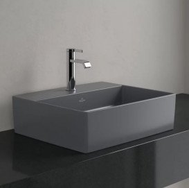 Раковина Villeroy & Boch Memento 2.0 50х42 см без перелива TitanCeram CeramicPlus графит 4A0751i4