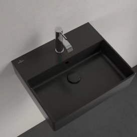 Раковина Villeroy & Boch Memento 2.0 50х42 см с переливом TitanCeram CeramicPlus Ebony (черный матовый) 4A2250S5
