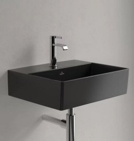 Раковина Villeroy & Boch Memento 2.0 50х42 см без перелива TitanCeram CeramicPlus Ebony (черный матовый) 4A2251S5